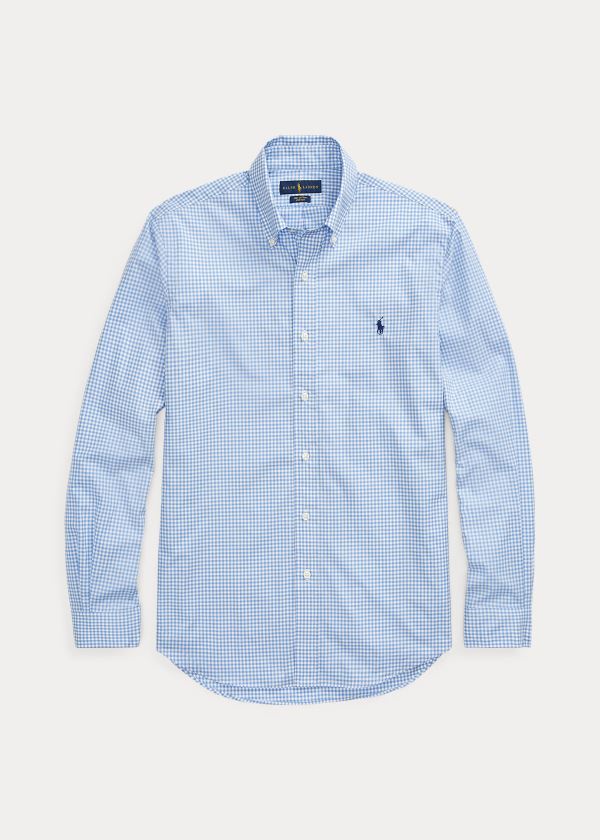 Men's Polo Ralph Lauren Checked Poplin Shirts | 102856GDL